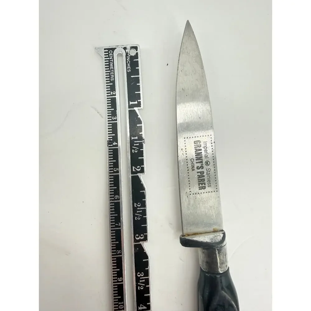 Imperial Grannys Parer Stainless Steel Paring Knife Black Handle Vintage Kitchen
